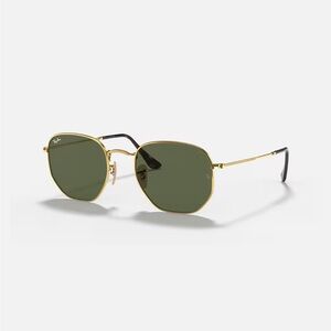 Rayban Polarized Hexagonal Flat Lenses - Gold and Black